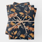 Feuille De Papier Cadeau renard et rose (En situation)