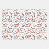 Feuille De Papier Cadeau renard - hibou - écureuil - branches d'arbres (Devant 3)