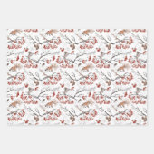 Feuille De Papier Cadeau renard - hibou - écureuil - branches d'arbres (Devant 2)