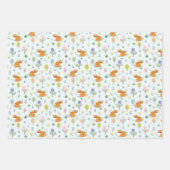 Feuille De Papier Cadeau Renard Mère Bébé Renard Endormi Dans La Forêt (Devant)