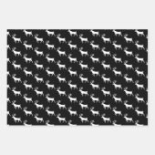 Feuille De Papier Cadeau Renard noir et blanc (Devant 2)