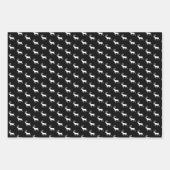 Feuille De Papier Cadeau Renard noir et blanc (Devant 3)