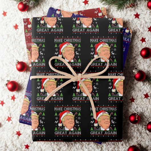 Feuille De Papier Cadeau Rendre Noël super à nouveau drôle Trump mauvais No