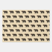 Feuille De Papier Cadeau Rennes de Noël, ours et pins (Devant 3)