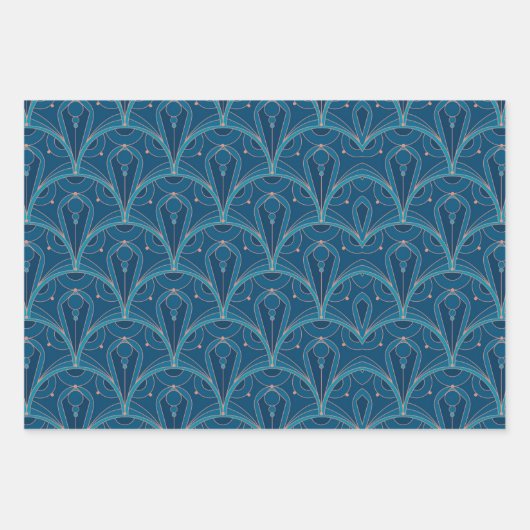 Feuille De Papier Cadeau Repeating geometric Art Deco pattern (Devant 2)