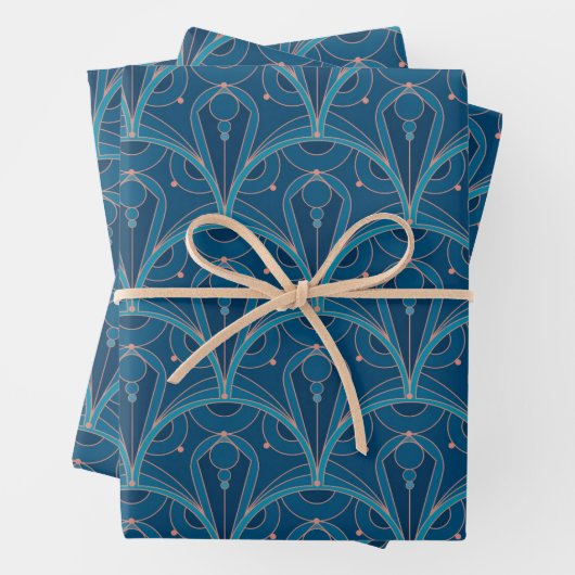 Feuille De Papier Cadeau Repeating geometric Art Deco pattern (En situation)