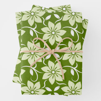 Feuille De Papier Cadeau Répétition de Fleur d'Olivier
