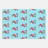 Feuille De Papier Cadeau Requin de Noël (Devant 2)