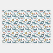 Feuille De Papier Cadeau Requin mignon et Motif de poisson (Devant)