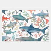 Feuille De Papier Cadeau Requins (Devant)