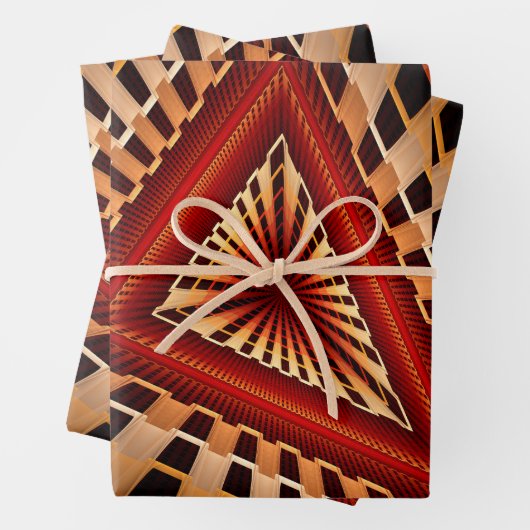 Feuille De Papier Cadeau Réseau d'Imaginaires 3D Conception graphique fract (En situation)