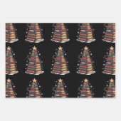 Feuille De Papier Cadeau Réserver Noël Arbre enseignant Bibliothécaire Noël (Devant)