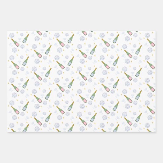 Feuille De Papier Cadeau Résolutions Champagne Résolutions Réveillon du Nou (Devant 3)