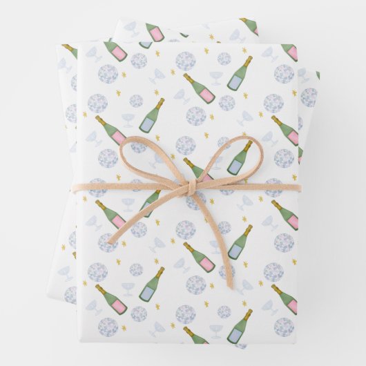 Feuille De Papier Cadeau Résolutions Champagne Résolutions Réveillon du Nou (En situation)
