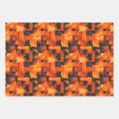 Feuille De Papier Cadeau Résumé Abstrait Orange & Noir (Devant)