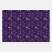 Feuille De Papier Cadeau Résumé Violet Foncé Abstrait (Devant 3)