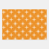 Feuille De Papier Cadeau Retro Atomic Stars Motif sur Orange (Devant 2)