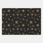 Feuille De Papier Cadeau Retro Black & Gold Holiday (Devant 2)