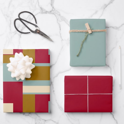 Feuille De Papier Cadeau Retro Block Design 3 (Recto)