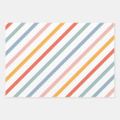 Feuille De Papier Cadeau Retro Boho Multi Color Lines (Devant)