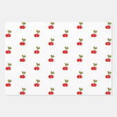 Feuille De Papier Cadeau Retro Cherry Berry 1er anniversaire Rouge et vert (Devant)