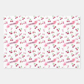 Feuille De Papier Cadeau Retro Cherry Pattern Cute Coquette Sweet Treats (Devant 3)