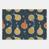 Feuille De Papier Cadeau Retro Christmas Ornament Wrapping Paper (Devant 2)