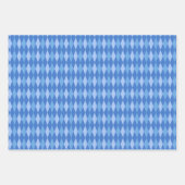 Feuille De Papier Cadeau Retro Geo Scandi Arbres de Noël Bleu et Vert (Devant 2)