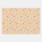 Feuille De Papier Cadeau Retro geometric pattern with teal, orange, black (Devant 2)
