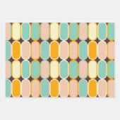 Feuille De Papier Cadeau Retro geometric pattern with vertical ovals (Devant)