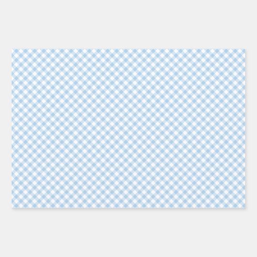 Feuille De Papier Cadeau Retro Gingham Baby Blue (Devant)