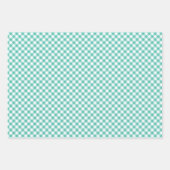 Feuille De Papier Cadeau Retro Gingham Bluegrass Green (Devant)