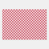 Feuille De Papier Cadeau Retro Gingham Cherry Red (Devant 2)