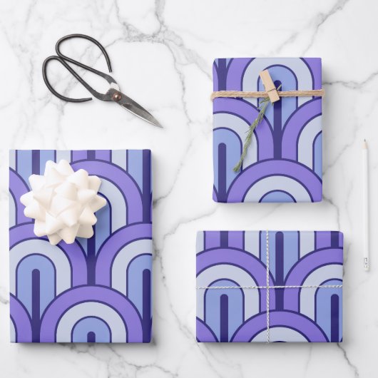 Feuille De Papier Cadeau Retro Gradated Geometric Fan Pattern (Recto)