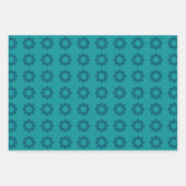 Feuille De Papier Cadeau Retro Gras Turquoise Bleu Géométrique Flore Maillo (Devant)