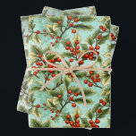 Feuille De Papier Cadeau Retro Holly Christmas<br><div class="desc">Découvrez le charme classique d'antan avec notre Retro Holly Christmas Wrapping Paper. Ce délicieux papier d'emballage présente un design intemporel de feuilles saints et de baies, apportant une touche de nostalgie à vos cadeaux de vacances. Enveloppez vos cadeaux dans le style et laissez les motifs rétro saints évoquer l'esprit des...</div>