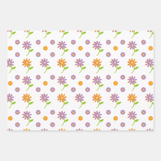 Feuille De Papier Cadeau Retro Indulgence florale (Devant)
