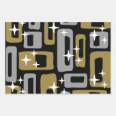 Feuille De Papier Cadeau Retro Mid-Century Moderne Abstrait (Devant 3)