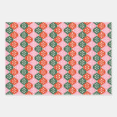 Feuille De Papier Cadeau Retro Mid Mod Atomic Pattern Pink Green Christmas (Devant 3)