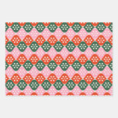 Feuille De Papier Cadeau Retro Mid Mod Atomic Pattern Pink Green Christmas (Devant 2)