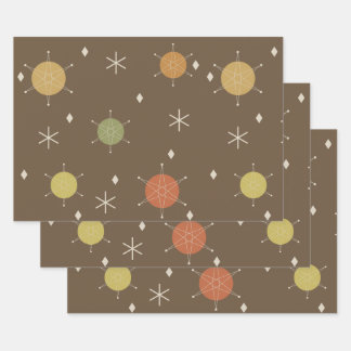 Feuille De Papier Cadeau Retro Mid Mod Starburst Sky Multicolore