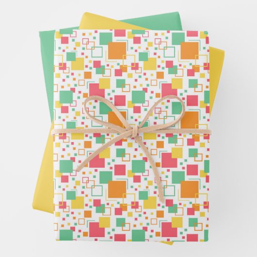 Feuille De Papier Cadeau Retro Mod Citrus (En situation)