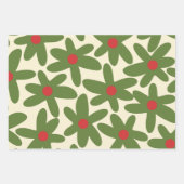 Feuille De Papier Cadeau Retro Noël Floral Daisy Motif (Devant 2)