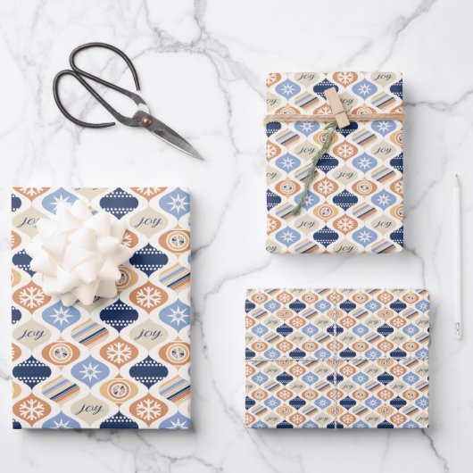 Feuille De Papier Cadeau Retro Noël Luxe Fêtes (Recto)