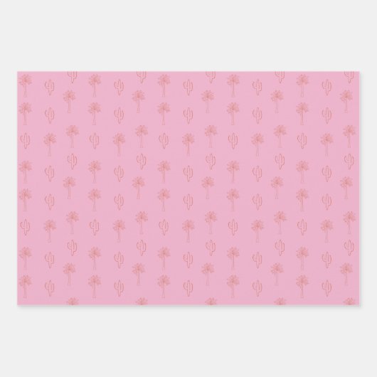 Feuille De Papier Cadeau Retro Palm Springs Wrapping Paper Set 5 (Devant 3)