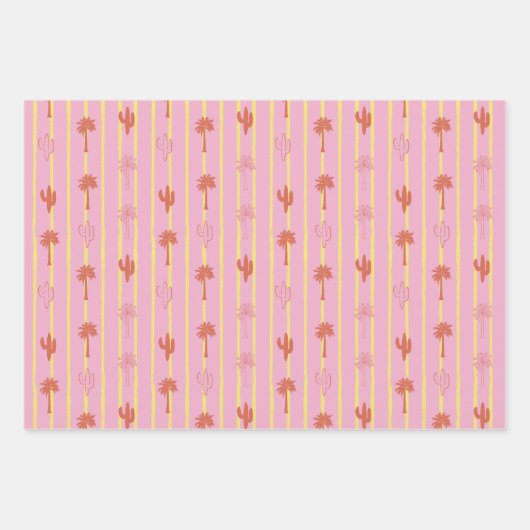 Feuille De Papier Cadeau Retro Palm Springs Wrapping Paper Set 5 (Devant)
