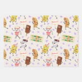 Feuille De Papier Cadeau Retro Parading Snacks Allons tous à une fête (Devant)