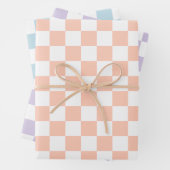 Feuille De Papier Cadeau Retro Pastel Checkered Pattern (En situation)