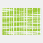 Feuille De Papier Cadeau Retro Peint En vichy Plaid Motif Lime Vert (Devant 3)