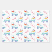 Feuille De Papier Cadeau Retro Rainbow Roller Skate Saint-Valentin (Devant 3)